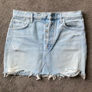 AGOLDE Quinn Denim Button Fly Skirt